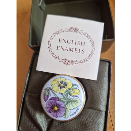 Vintage Pansy Pill Box by Crummles