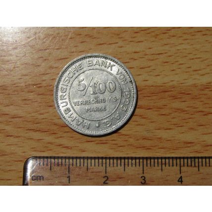 Germany Hamburg Bank 1923 5/100 Token (e710)