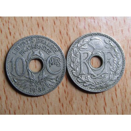 France Republic 1935 10 Centimes Coin