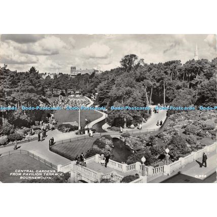 D024696 Central Gardens from Pavilion Terrace. Bournemouth. RP. 1955