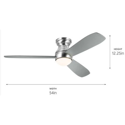 KICHLER Bead 54" Integrated LED Indoor Brushed Steel Fan w/ Light & Remote