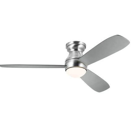 KICHLER Bead 54" Integrated LED Indoor Brushed Steel Fan w/ Light & Remote