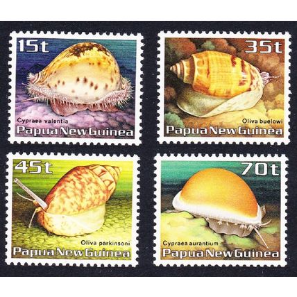 Papua NG Seashells Molluscs Marine Life Fauna 4v 1986 MNH SG#516-519 Sc#636-639