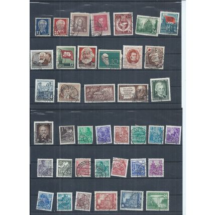 East Germany stamps. 1950 - 1958 used lot. The 8pf Lortzing is thinned (AJ981)