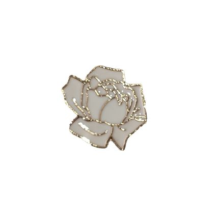 White Rose Pin Badge Fun Comic Flower Yorkshire Brooch 2.6 cm x 2.4 cm BA210