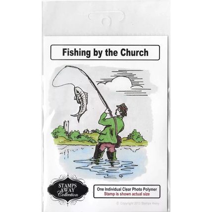 Stamps Away. Fishing By The Church Stamp. Stamping Cardmaking Scrapbooking Craft