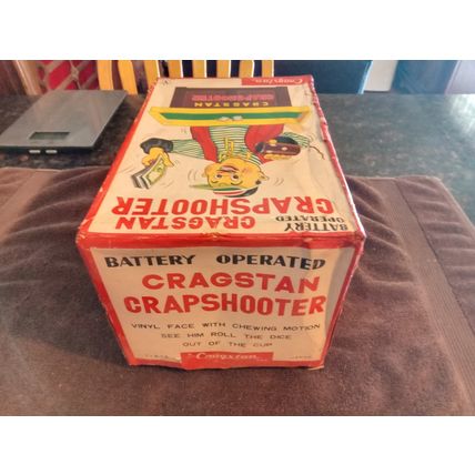 Old Battery Operated Cragstan Crapshooter W/Box Great Condition Sold AS IS 1950s