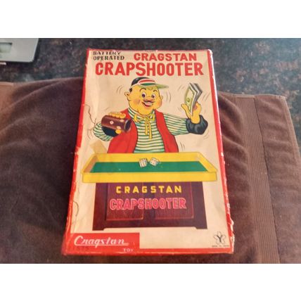 Old Battery Operated Cragstan Crapshooter W/Box Great Condition Sold AS IS 1950s