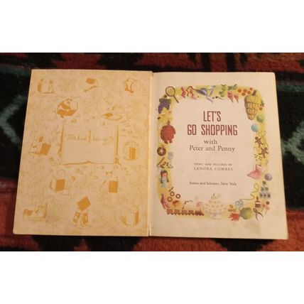 Old Vintage Little Golden Book Lets Go Shopping W/Peter & Penny (A) Edition 1948