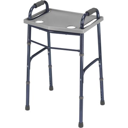 DMI Walker Tray with Cup Holders, Walker Tray for Folding Walkers, Gray