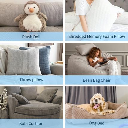 Bean Bag Filler, 20Lbs Shredded Memory Foam Filling, Soft Pillow Stuffing Bean B