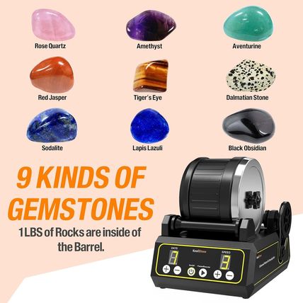 C1 Rock Tumbler Kit - Professional Large 2.5LB Capacity, up to 5X More Noise Can