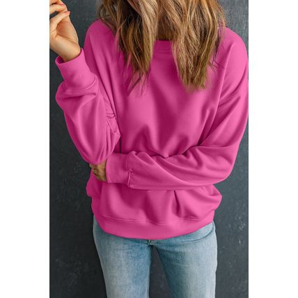 Bonbon Solid Classic Crewneck Pullover Sweatshirt