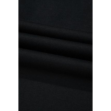 Black Striped Patch Front Casual Tee