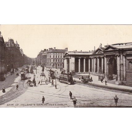 ED 193 DUBLIN - BANK OF IRELAND AND DAME STREET .RP POSTCARD