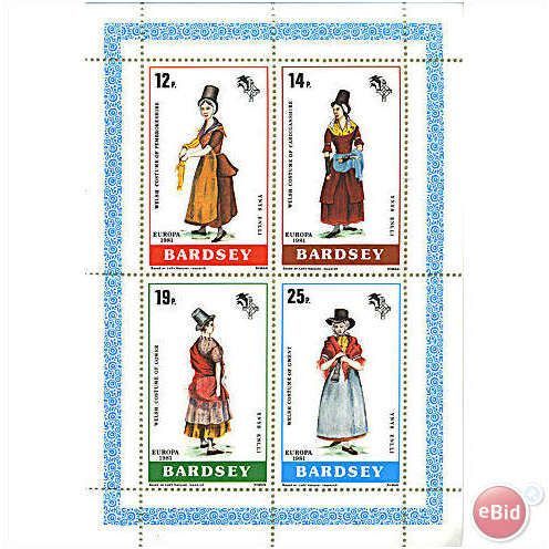 Bardsey 1981 Europa (Costumes) Sheetlet Unmounted Mint