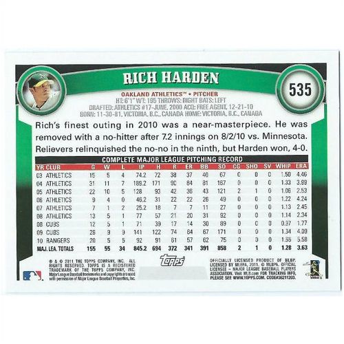 2011 Topps - #535 - Rich Harden