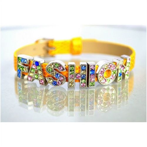Fashion Word Crystal Charm Italian Style Bangle Bracelet Jewellery 310