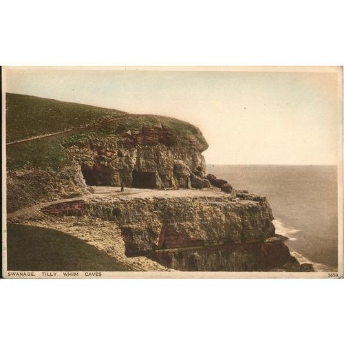 Vintage Photochrom PC - Tilly Whim Caves, Swanage, Dorset - 3659