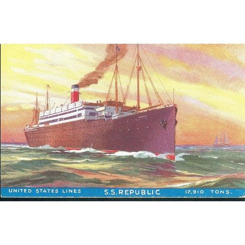 United States Lines - S.S. Republic - 17,910 Tons