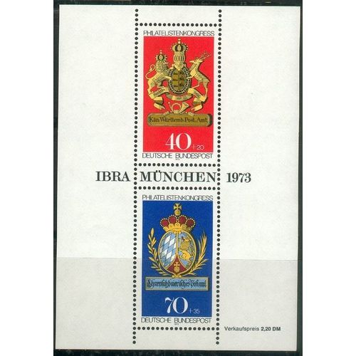 Germany 1973 - MS SG1660 - IBRA Munchen, International Stamp Exhibition (unused)