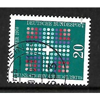 GERMANY 1970 CATHOLICS DAY 20pf STYLIZED CROSS SG 1557 FINE USED