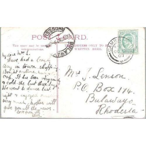 East London, South Africa - Christmas Beach - postcard, Cape stamp 1907