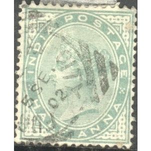 India stamps 1882 - SG 84 - QV ½a green used 12