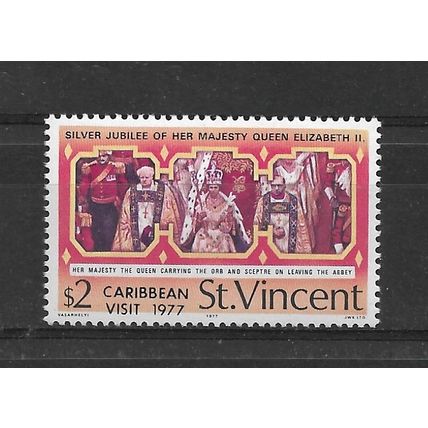 St Vincent.1977 Royal Visit stamp.Mounted Mint.June21