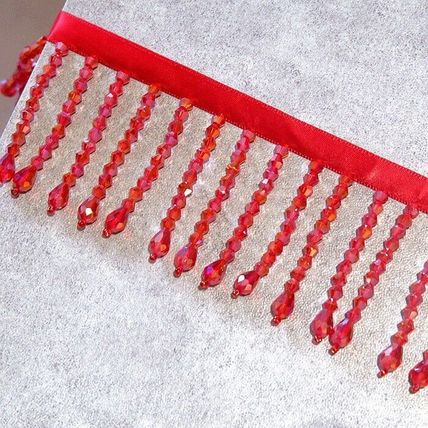 0.5 Meter Beaded Crystal Fringe Tassels Trim DIY Curtain Costume Edge Decor Ribb