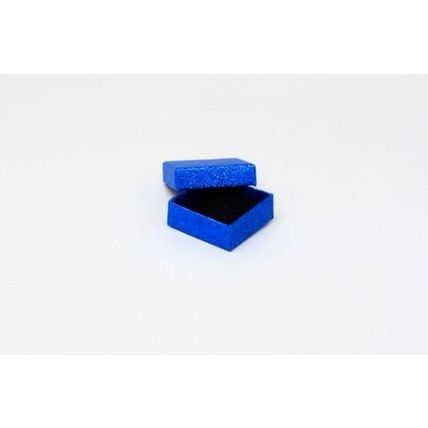 Small square Blue glitter gift boxes box approx 5 cm x 5 cm x 2 cm