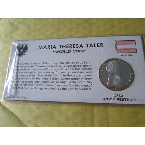 1780 AUSTRIA MARIA THERESA TALER PROOF RE-STRIKE. AAJ