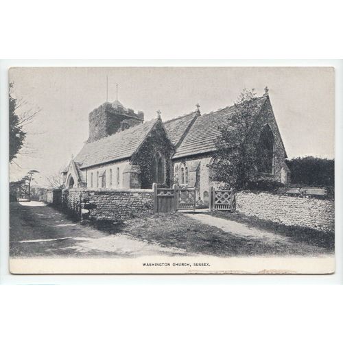 Washington Church Postcard West Sussex A H Homewood