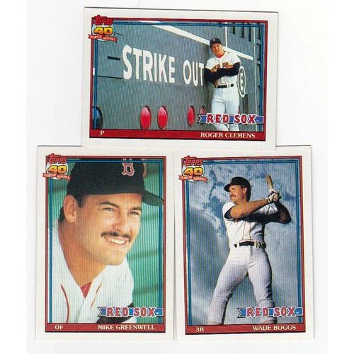 1991 Topps Boston Red Sox team set with traded - 33 cards- Factory Set Fresh!