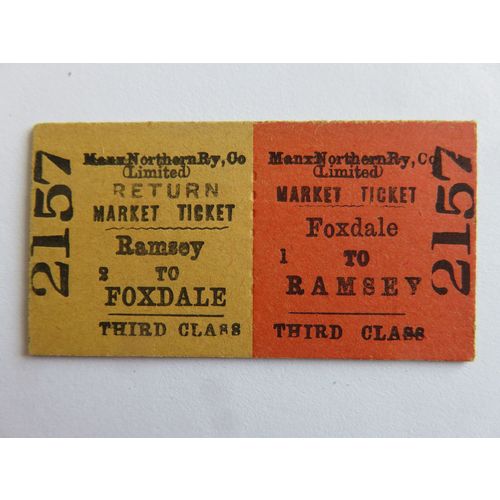 Manx Northern Railway Foxdale - Ramsey Market Ticket