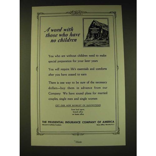 1936 The Prudential Insurance Company of America Ad - A word with those