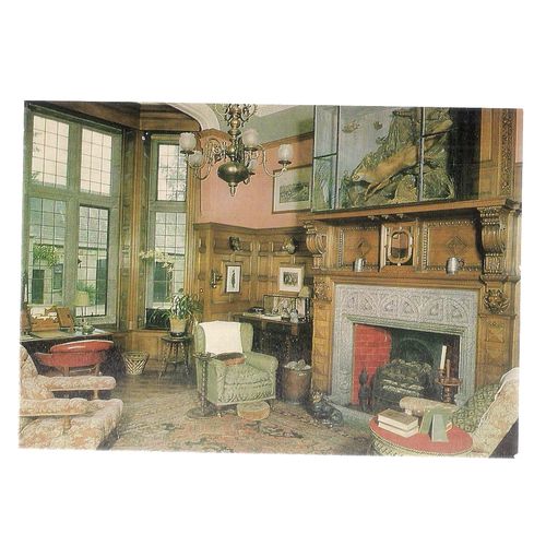 SMOKING ROOM, LANHYDROCK HOUSE, nr BODMIN, CORNWALL vintage unused postcard =