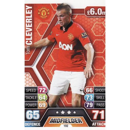 Match Attax 2013/2014 192 Tom Cleverley Manchester United