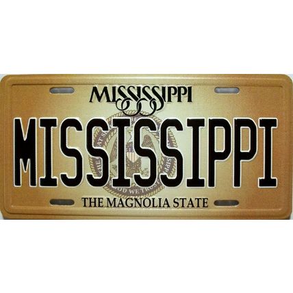Mississippi State License Plate Novelty Fridge Magnet