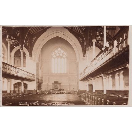 Woodhouse Moor Chapel Leeds Antique Real Photo Postcard