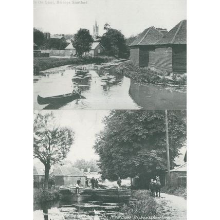 On The Stort Bishops Stortford River 2x Postcard s