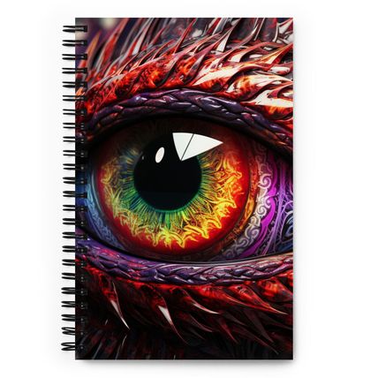 Human and Dragon Eye Fusion Spiral Notebook