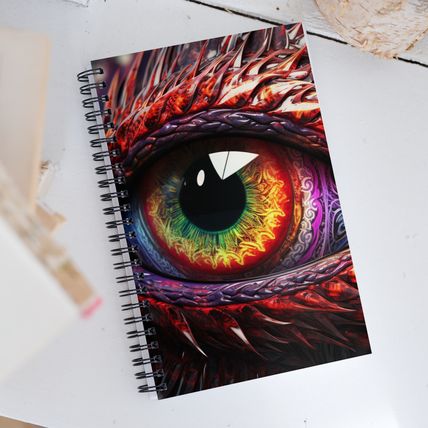 Human and Dragon Eye Fusion Spiral Notebook