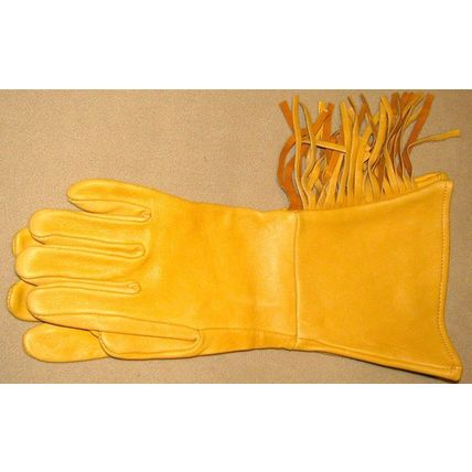 Western Fringed Deerskin Gloves Gauntlet Style sz.lg