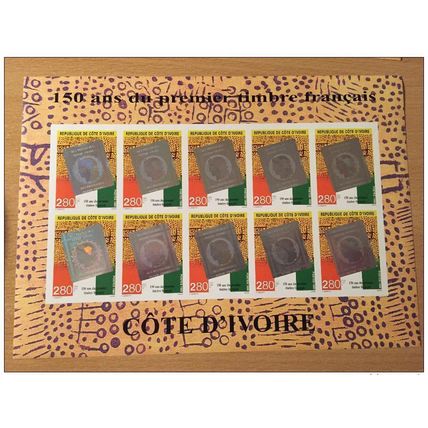 Côte d´Ivoire 1999 ND Premier timbre français Mi. 1218 Kleinbogen 10 stamps MNH