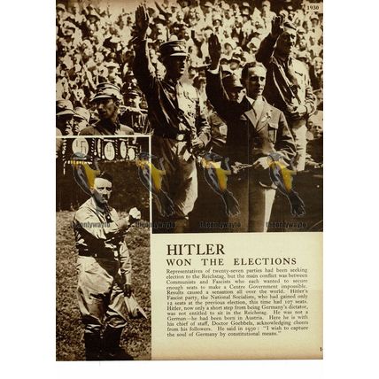 Hitler Won The Elections, 1930, Book Illustration, 1938