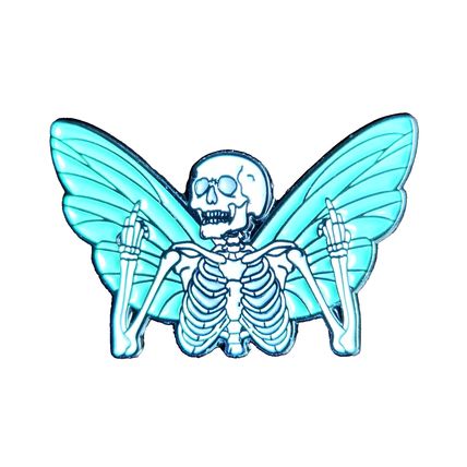 Skeleton Fairy Gothic Pin Badge 2.5 cm x 2 cm Biker Emo Rubber Safety Back BA46