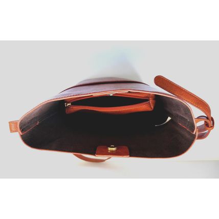 New Isabelle Medium Snakeskin-patterned Bucket Bag Cognac Brown