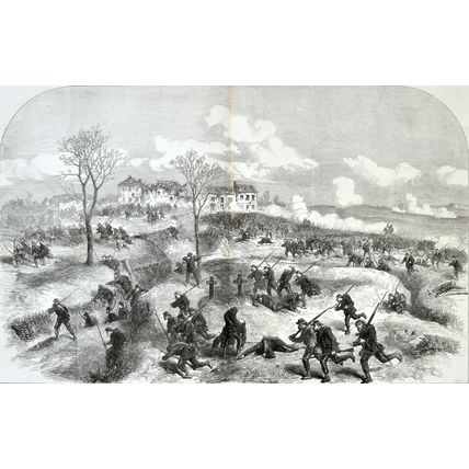 CIVIL WAR IN PARIS Communists Soldiers Chatillon 1871 VICTORIAN ENGRAVING