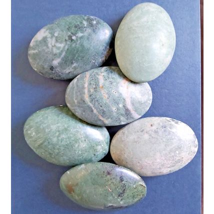 1X Jade hot stone massage oval cold natural stone therapy treatment spa palm